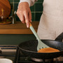 Nova Sage Green Silicone Slotted Turner With Wood Handle