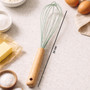 Nova Sage Green Silicone Head Whisk With Round Wood Handle