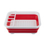 Red White Collapsible Dish Rack