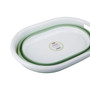 Collapsible Green White Laundry Basket
