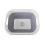 Collapsible Grey White Laundry Basket