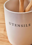 Farmhouse Cream Utensil Holder