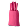 5pc Hot Pink Knife Block Set