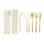 Mimo 6 Pc Gold Finish Cutlery Set with Box