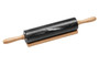 Marmore Black Marble Rolling Pin With Wooden Handles