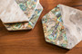 Imogen Set Of 4 Beige Marble And Paua Shell Coasters