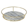 White Marble / Brass Finish Fruit Basket