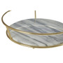 White Marble / Brass Finish Fruit Basket