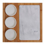 5pc White Marble and Ceramic Serving Board