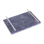 Black Marble Tray with Silver Handles