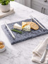 Marmore Black Marble Serving Board with Silver Handles