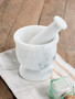 Salerno White Marble Mortar And Pestle Set