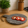 Marmore Grey Marble Round Paddle Serving Board