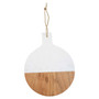 Large White Marble And Acacia Wood Paddle Board