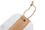 Monzaro Oblong White Marble And Acacia Wood Board