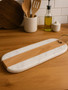 Monzaro Oblong White Marble And Acacia Wood Board