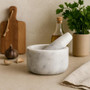 Salerno Grey Marble Straight Mortar And Pestle