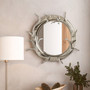 Stag Antler Steel and Nickel Finish Wall Mirror