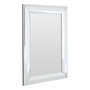 Thick Silver Frame Rectangular Wall Mirror
