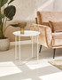 Acero White Metal Round Side Table