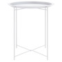 Acero Round White Side Table