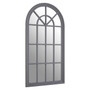 Flat Wood Curved Window Grey Wall Mirror
