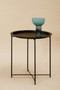 Acero Black Metal Round Side Table
