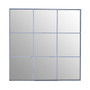 Grid Wall Mirror with Silver Finish Frame
