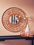 Matera Sunburst Gold Finish Metal Frame Round Wall Mirror Matera Sunburst Gold Finish Metal Frame Round Wall Mirror