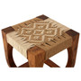 Sheesham Wood and Jute Boho Stool