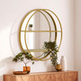 Avento Gold Shelved Wall Mirror