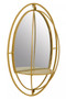 Avento Oval Shelved Gold Wall Mirror