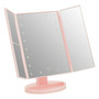 Cassini Tri Fold Pink LED Table Mirror