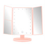 Cassini Tri Fold Pink LED Table Mirror