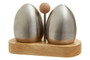 Natural Origins Stainless Steel And Rubberwood Salt Pepper Shakers