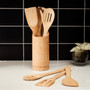 Aleki 6 Piece Bamboo Kitchen Tool Set With Holder