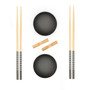 Jurado 6 Piece Black Ceramic and Bamboo Sushi Set