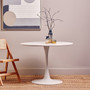 Laila White Small Round Dining Table