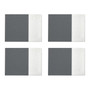 Geome Set of 4 Dipped Grey and Silver Placemats
