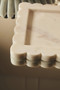 Savio White Marble Square Small Tray with Scallop Edges