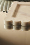 Savio White Marble Square Small Tray with Scallop Edges
