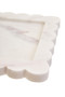 Savio White Marble Square Small Tray with Scallop Edges