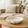 Zoro Medium White Marble Scalloped Bowl