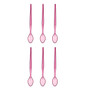Summer Set Of Six Pink Plastic Sundae Spoons