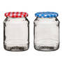 Clear Glass Jar with Red Gingham Lid - 630ml