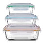 Freska Set Of 3 Rectangular Glass Containers Freska Set Of 3 Rectangular Glass Containers