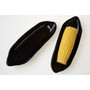 Corn on the Cob Black Glass Dishes - Set of 2