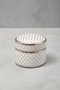 Renne White and Silver Large Ceramic Box