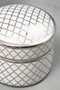 Renne White and Silver Large Ceramic Box