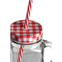 Embossed Mason Jar Mug with Red Gingham Lid